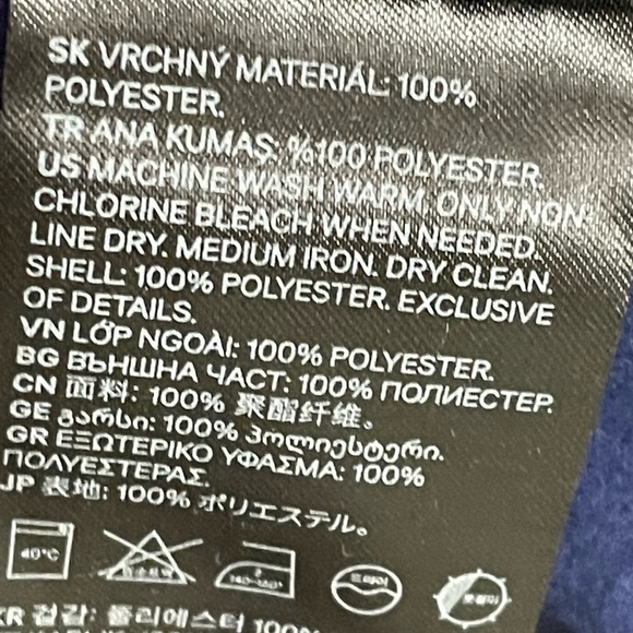 Y2K grunge Navy zip crop Jacket functional white snap on red stripe down sleeves - Picture 5 of 5